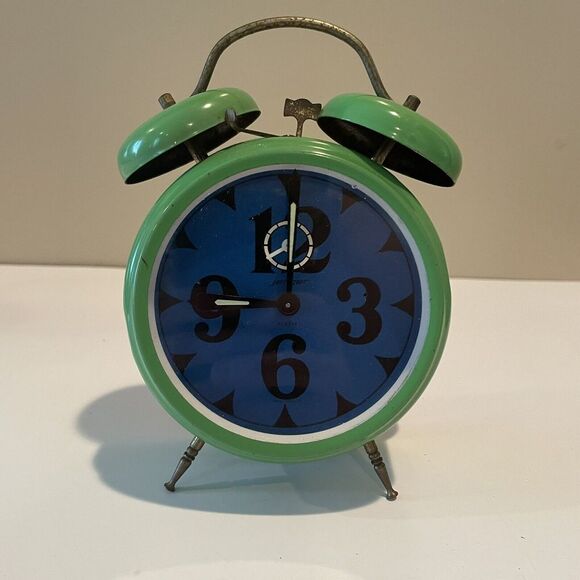 Vintage‎ Jerger Alarm Clock Green Germany 1960S Rare - Picture 1 of 11